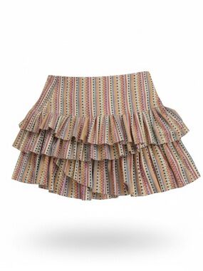 Lucky in Love Multistripe Ruffle Skirt  for Pickleball or Tennis, Blue, Pink